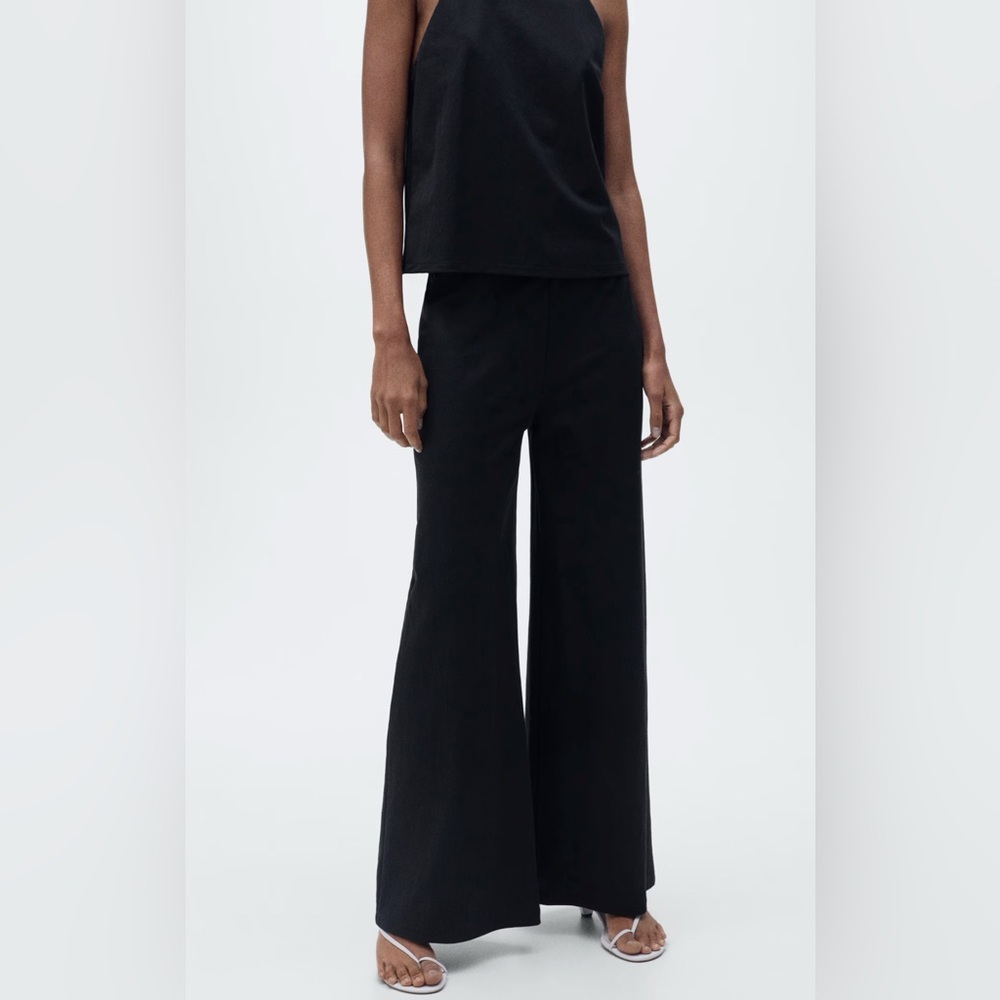 MANGO Cropped Palazzo Pants and halter-neck top set